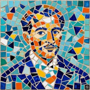 Modern Trencadís Mosaic Portrait – Custom Size