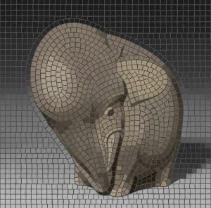 Мозаика «Величественный слон» – 100×100 см