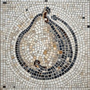 Инжир в Античном Стиле, 20×20 см Мозаика из Травертина