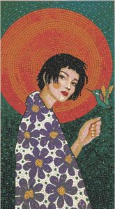 Мозаика «Девушка и колибри» — современное искусство MELTI