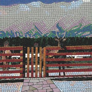 Antelope in the Mountains Mosaic Art