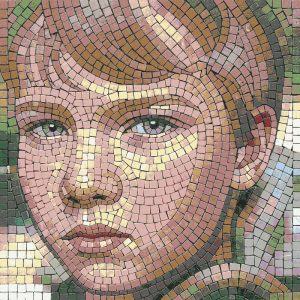 Serene Mosaic Portrait – 60×60 cm