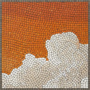 Orange Sky and Clouds Mosaic Art