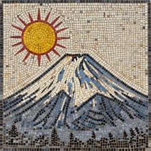 Mount Fuji and Sun Mosaic Art – Opus Tessellatum