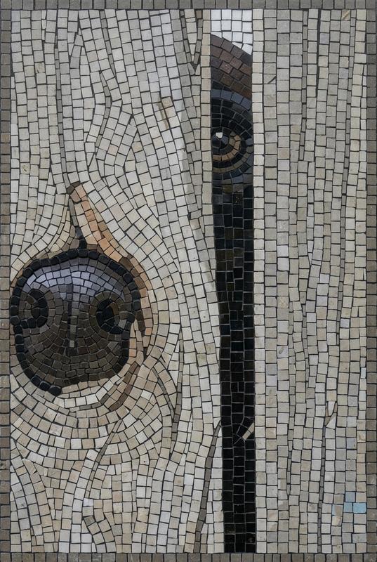 Серый кот в мозаике