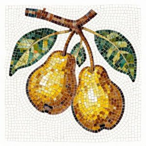 Мозаика «Две спелые груши» в стиле Opus Tessellatum