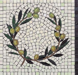 Classical Olive Wreath Mosaic Art