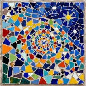 Звездное ночное небо в технике Trencadís