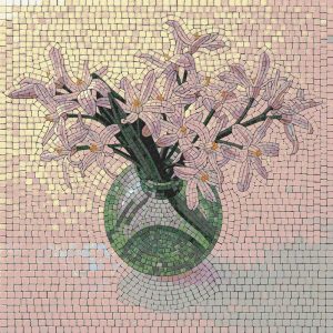 Мозаика «Розовые цветы в вазе» — MELTI