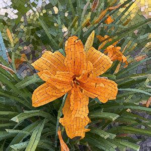 Мозаика «Оранжевая Лилия» — 100×100 см