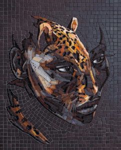 Majestic Leopard Mosaic Art – Handcrafted Wall Decor