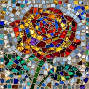 Мозаика «Роза» в стиле Opus Incertum