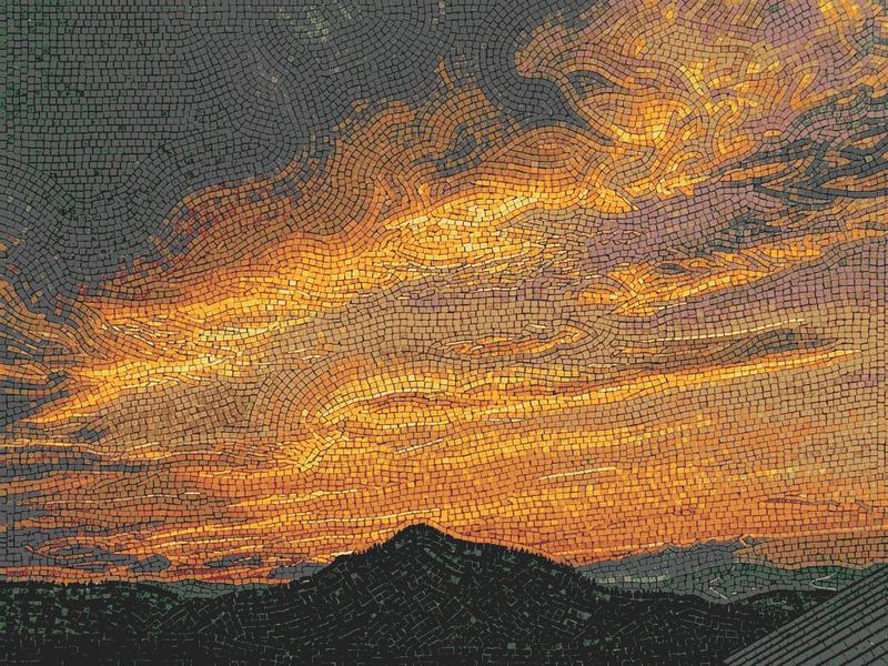 Mountain Sunset Mosaic Art - MELTI