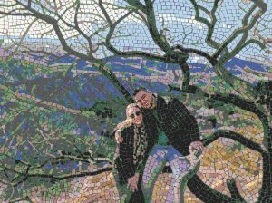 Romantic Couple Mosaic Art – Nature Embrace