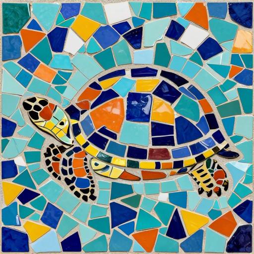 Trencadís Style Tortoise Mosaic Art