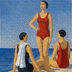 Мозаика «Летний пляж» — Три женщины в купальниках