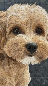 Мозаичный портрет пушистого пса