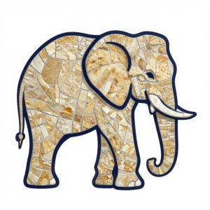 Элегантный слон в технике мозаики Opus Incertum