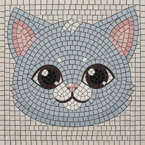 Мозаика «Милый голубой кот» — 100×100 см