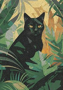 Мозаика «Черный кот в тропиках» | MELTI