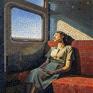 Мозаика «Безмятежное путешествие» — Женщина у окна