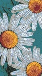White Daisies Mosaic Art – Nature Wall Decor