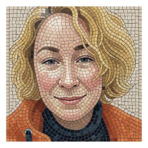 Blonde Woman Mosaic Portrait – 100×100 cm