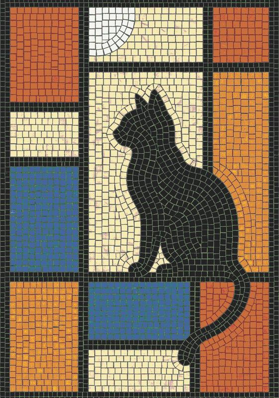 Black Cat Silhouette Mosaic Art | MELTI Collection