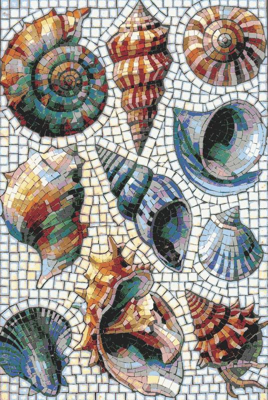 Mosaic Seashells Art - Coastal Nature Wall Decor