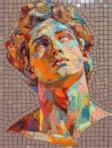 Classical Bust Mosaic Art – 60×80 cm