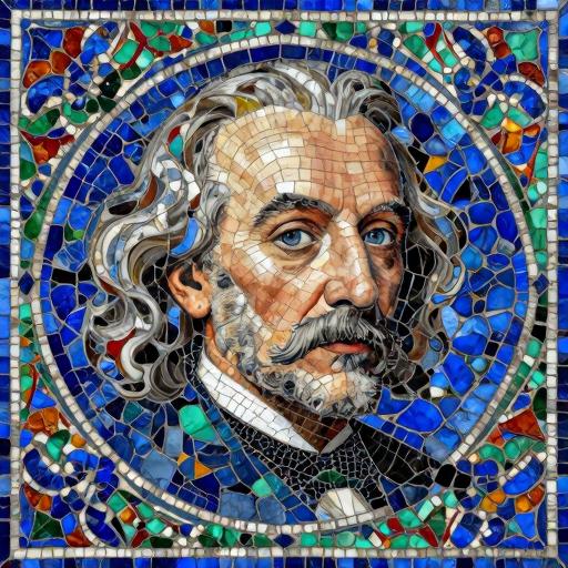 Albert Einstein Florentine Mosaic Portrait