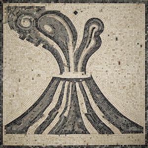 Мозаика Опус Тесселатум: Извержение вулкана 🌋