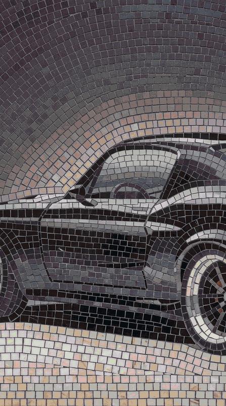 Modern Sports Car Mosaic Art