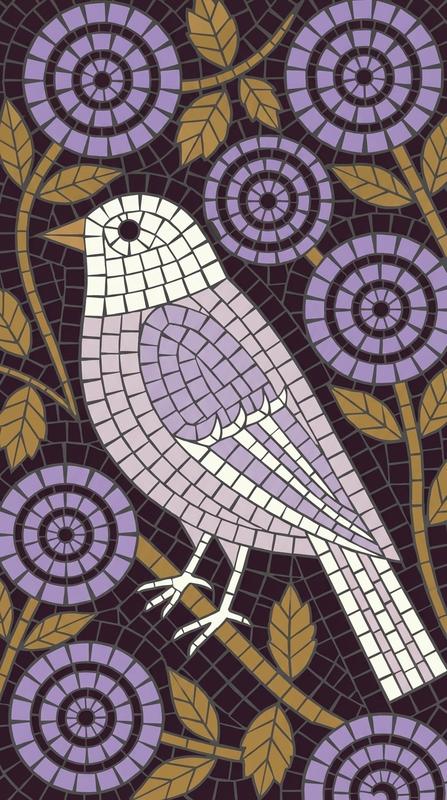 Классический мозаичный портрет птицы