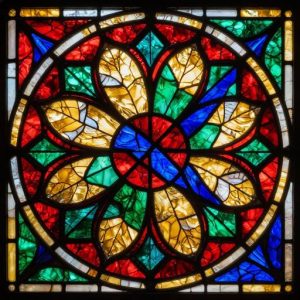 Stained Glass Mosaic Floral Mandala