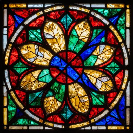 Stained Glass Mosaic Floral Mandala
