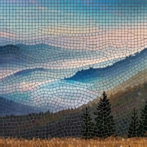 Мозаика «Лесной рассвет» — 100×100 см