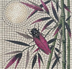 Cicada in Bamboo Forest Mosaic Art