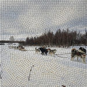 Мозаика «Ездовые собаки в снегах» – Арктическое путешествие