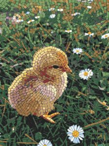 Cute Yellow Chick Mosaic Art – 20×27 cm
