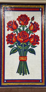 Советская мозаика: букет роз 60×120 см