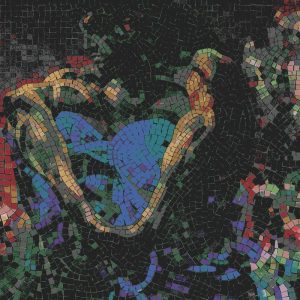 Abstract Cosmic Energy Mosaic Art – 100×100 cm