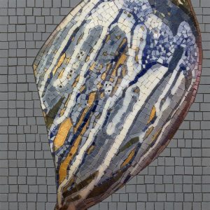 Мозаика «Синий и золотой лист»