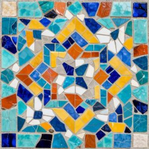 Abstract Geometric Trencadís Mosaic Art