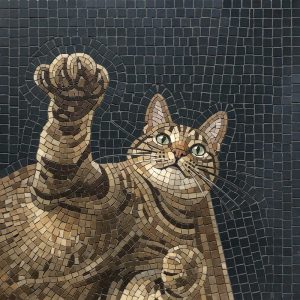 Мозаика «Игривый полосатый кот» — 100×100 см