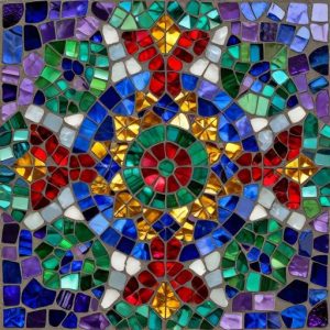 Thistle Mosaic Ornament – Opus Incertum Style