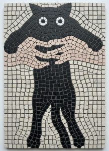 Чёрный конь с розовой гривой мозаика