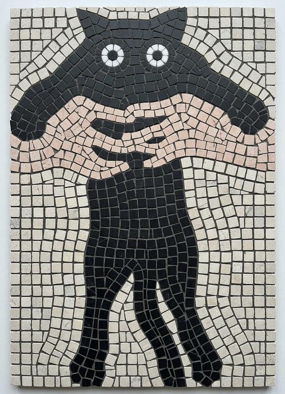 Чёрный конь с розовой гривой мозаика