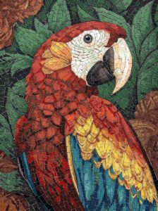 Vibrant Macaw Parrot Mosaic Art – 40×53 cm