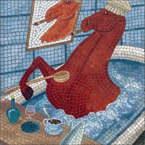 Мозаика «Красный конь в пене» — Сюрреализм